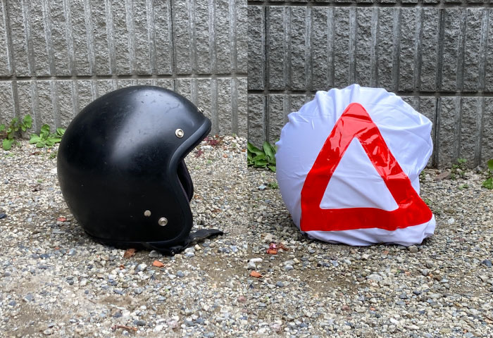 コミネ　三角表示付きヘルメットバッグ　ジェットヘルメット