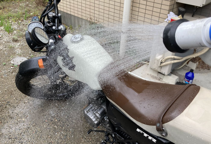 バイク　洗車　すすぎ